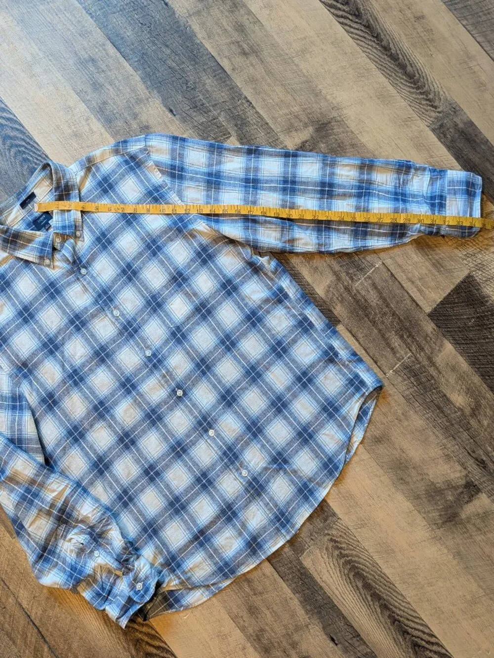 J. Crew Homespun Cotton Plaid Button-Down Shirt XL Blue White
